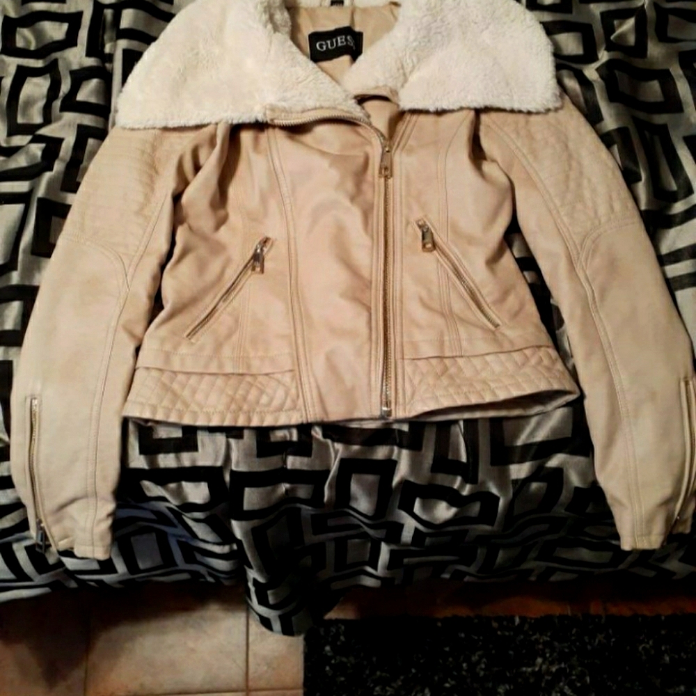 Beige Leather Jacket